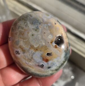 Druzy Ocean Jasper Palm Stone